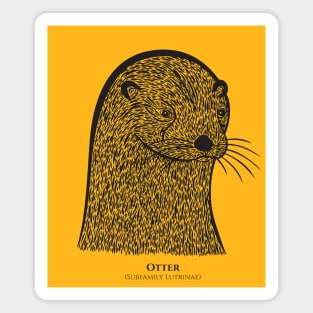 Otter with Common and Scientific Names - otter lover's design Magnet